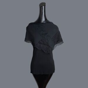 Alice + Olivia black tank top with built in scarf